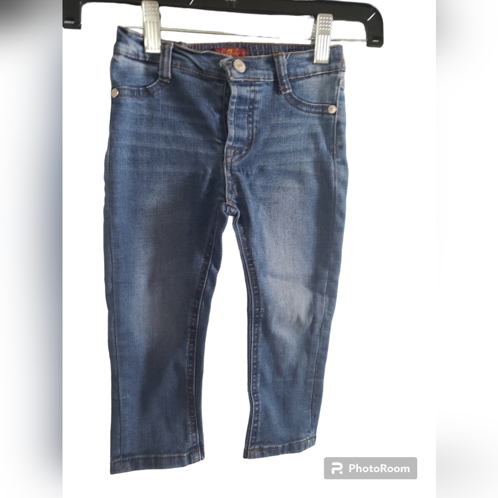 7 For All Man Kind Baby Girl Skinny Jeans Size 24 mth w/Snap Button